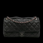 Black Leather Chanel Flap Bag