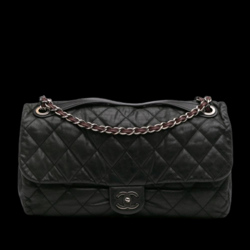 Black Leather Chanel Flap Bag