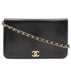 Black Leather Chanel Shoulder Bag