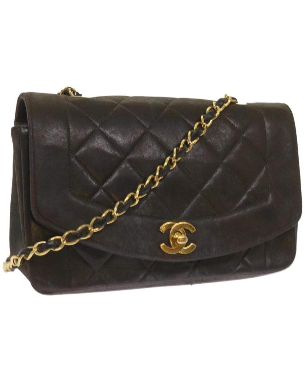 Black Leather Chanel Shoulder Bag