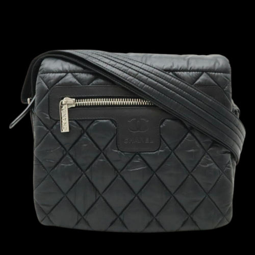 Black Leather Chanel Crossbody Bag