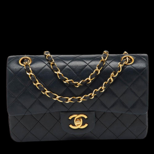 Black Leather Chanel Flap Bag
