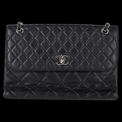 Black Leather Chanel Flap Bag