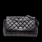 Black Leather Chanel Flap Bag