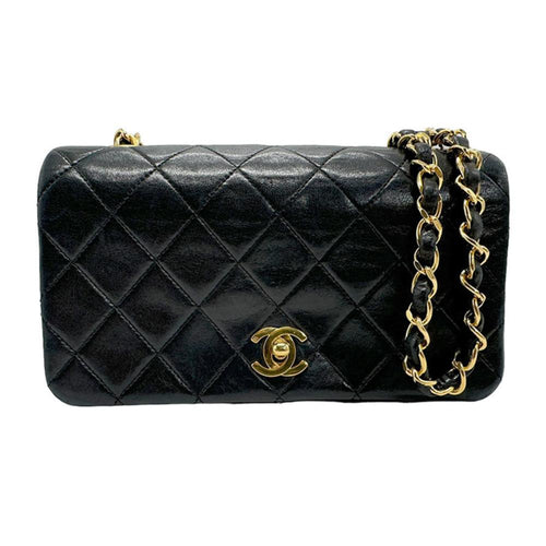 Black Leather Chanel Shoulder Bag