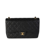 Black Leather Chanel Flap Bag