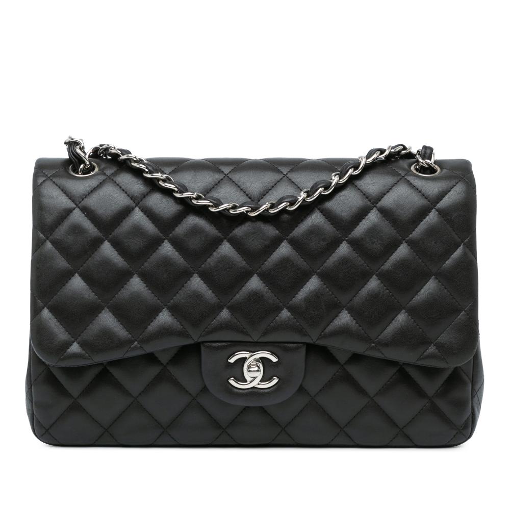 Black Leather Chanel Shoulder Bag
