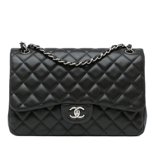 Black Leather Chanel Shoulder Bag