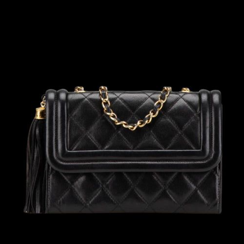 Black Leather Chanel Flap Bag