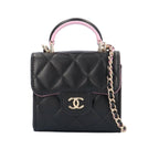 Black Leather Chanel Shoulder Bag