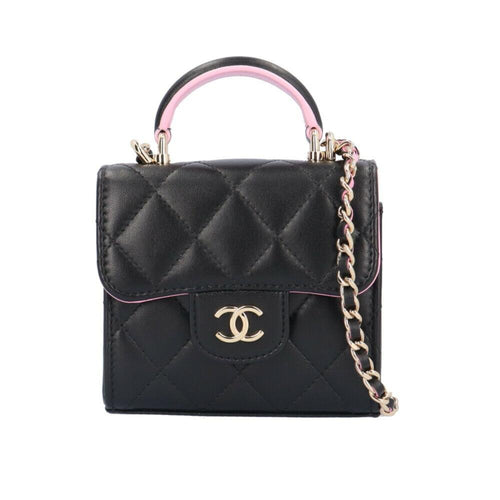 Black Leather Chanel Shoulder Bag