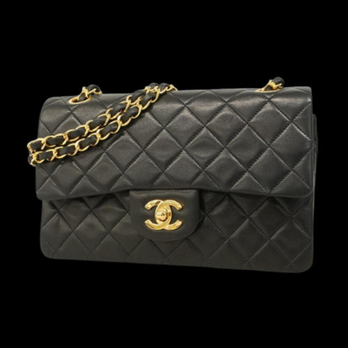 Black Leather Chanel Flap Bag