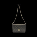 Black Leather Chanel Shoulder Bag