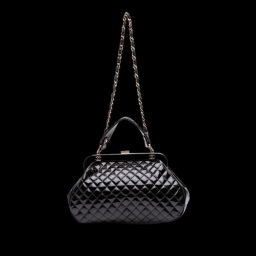 Black Leather Chanel Shoulder Bag