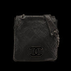 Black Leather Chanel Crossbody Bag