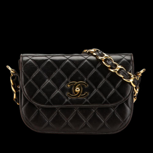 Black Leather Chanel Flap Bag