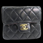 Black Leather Chanel Belt Bag