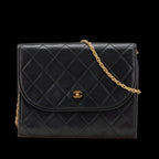 Black Leather Chanel Flap Bag