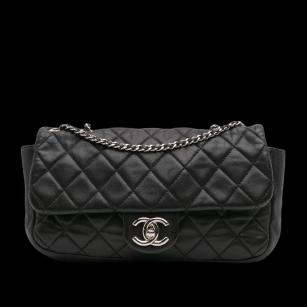 Black Leather Chanel Flap Bag