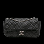 Black Leather Chanel Flap Bag