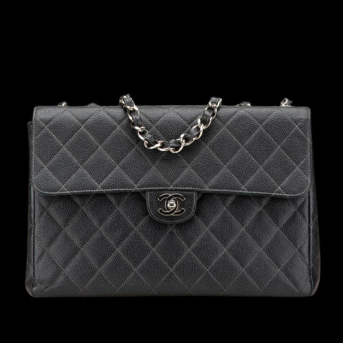 Black Leather Chanel Flap Bag