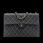 Black Leather Chanel Flap Bag
