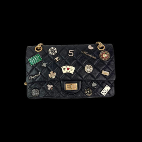 Black Leather Chanel Flap Bag