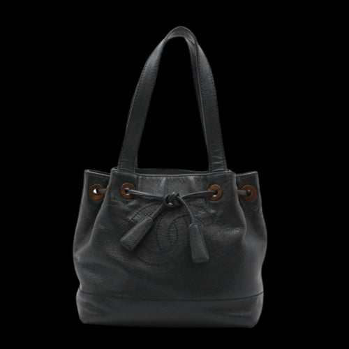 Black Leather Chanel Shoulder Bag
