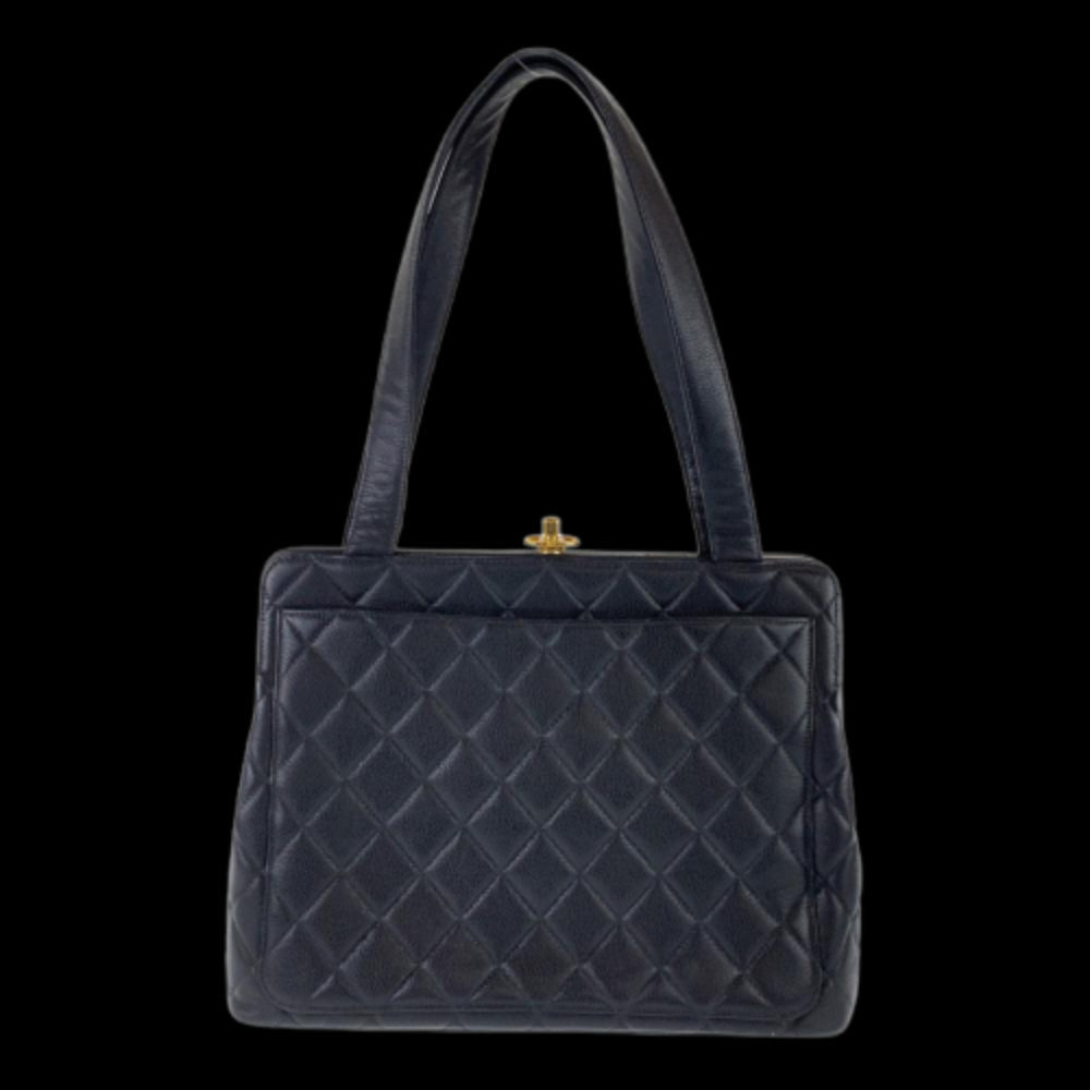 Black Leather Chanel Shoulder Bag