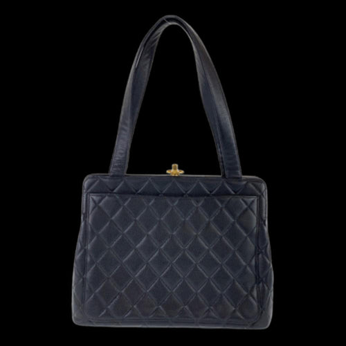Black Leather Chanel Shoulder Bag