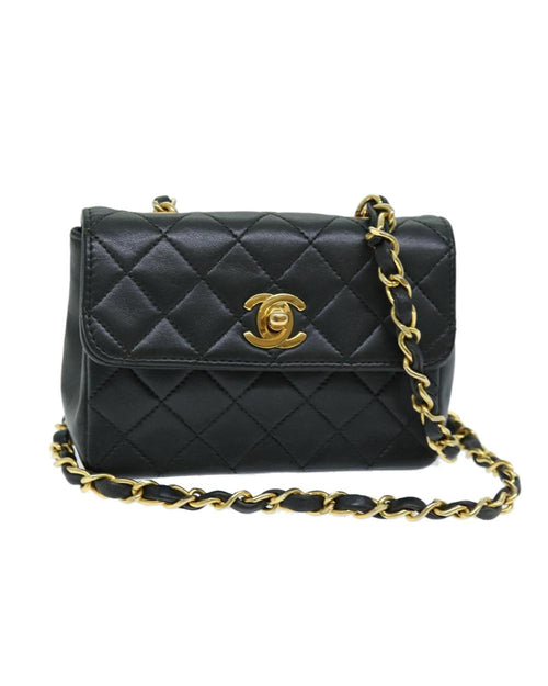 Black Leather Chanel Shoulder Bag