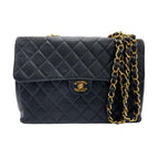 Black Leather Chanel Shoulder Bag