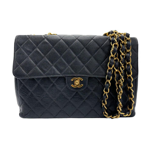 Black Leather Chanel Shoulder Bag
