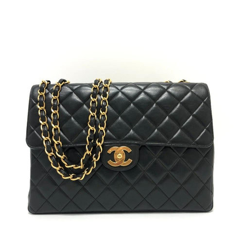 Black Leather Chanel Shoulder Bag