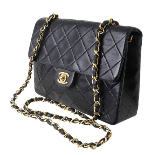 Black Leather Chanel Shoulder Bag