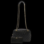 Black Leather Chanel Shoulder Bag
