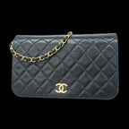 Black Leather Chanel Shoulder Bag