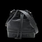 Black Leather Chanel Shoulder Bag