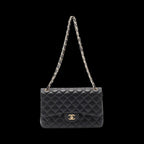 Black Leather Chanel Flap Bag