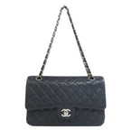 Black Leather Chanel Flap Bag