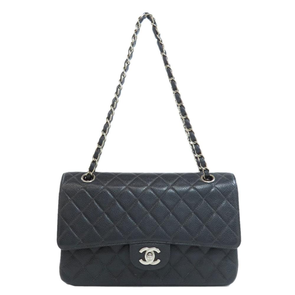 Black Leather Chanel Flap Bag