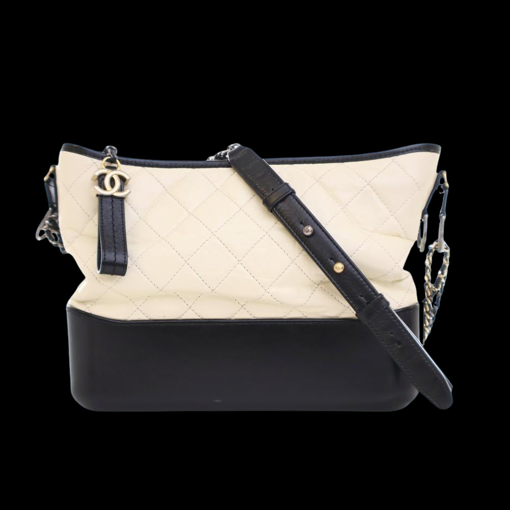 Black Leather Chanel Shoulder Bag