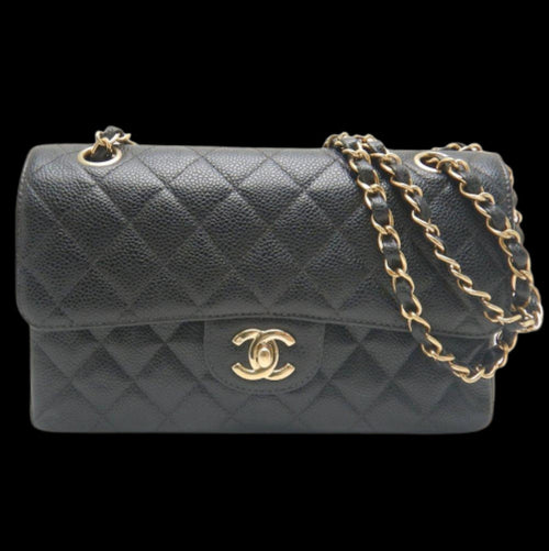 Black Leather Chanel Shoulder Bag