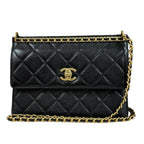 Black Leather Chanel Flap Bag