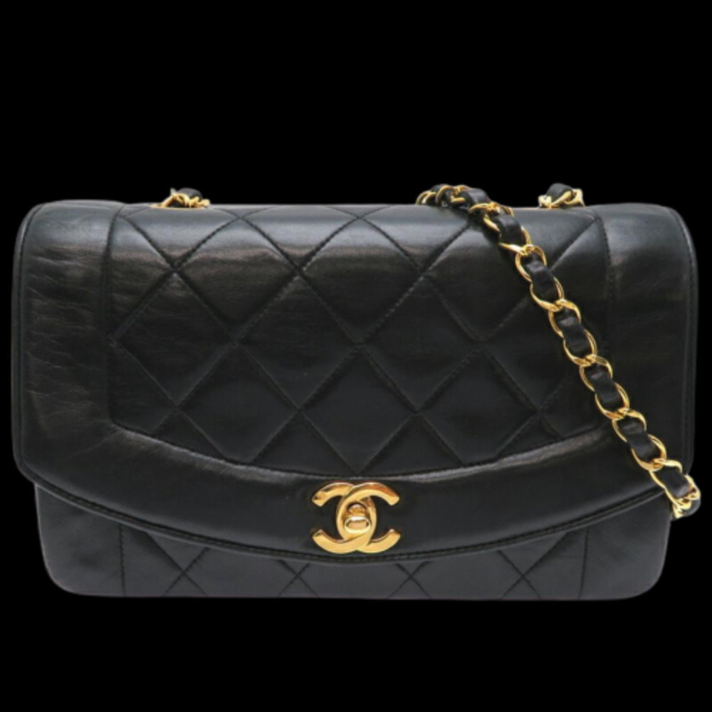 Black Leather Chanel Shoulder Bag