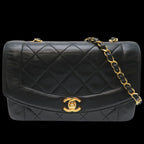 Black Leather Chanel Shoulder Bag