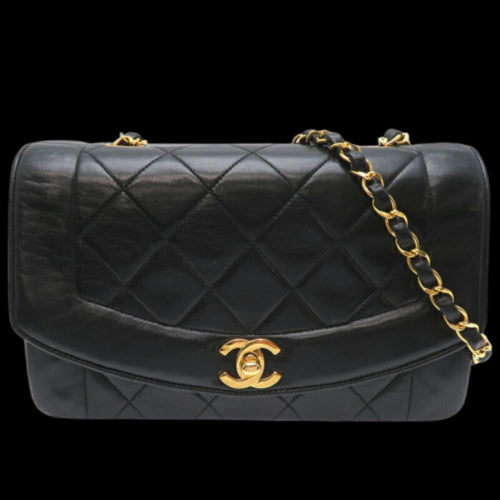 Black Leather Chanel Shoulder Bag