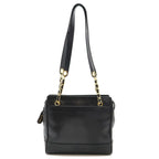 Black Leather Chanel Shoulder Bag