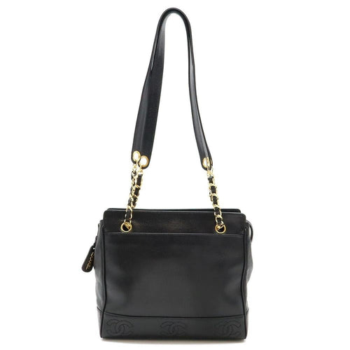 Black Leather Chanel Shoulder Bag