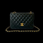 Black Leather Chanel Shoulder Bag
